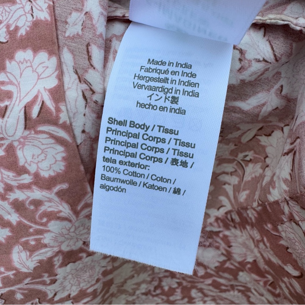 J Crew Smocked Cotton Poplin Dress Rose Vines Size S - Picture 10 of 11